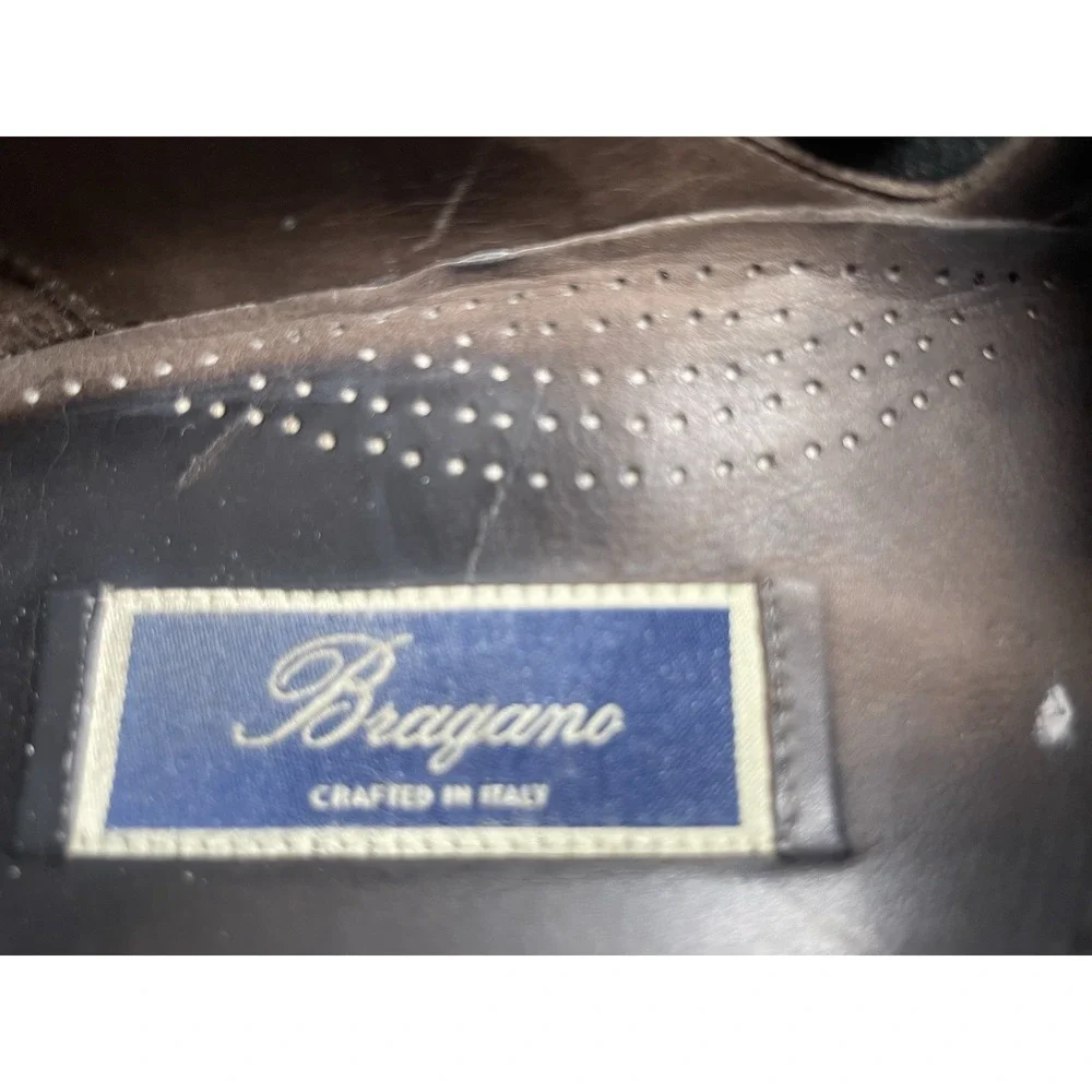 Bragano Italian Woven Brown Leather Slip-On Shoes Size 12M
